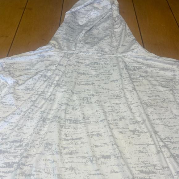 Koofin Performance Hooded Fishing Shirt Size Large White and Gray Long Sleeve - Picture 14 of 15